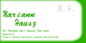 mariann hausz business card